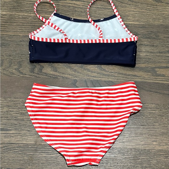 Girls' Art Class Stars and Striped Bikini 2pc Swimsuit Sz M (7/8) 4th of July - Picture 2 of 2